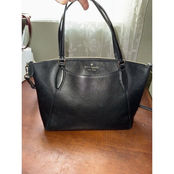 Kate Spade Monica Pebbled Leather Crossbody Bag Purse Black WKR00258 - MSRP $279 - Picture 5 of 10